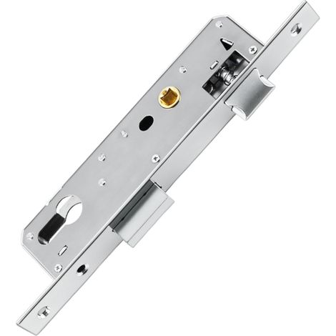 Serrure à cadre tubulaire - Serrure à mortaiser - 85 x 30 mm - En acier inoxydable - Serrure à encastrer - Serrure de cadre tubulaire avec manchon en acier inoxydable - Serrure de porte de jardin (1/5)