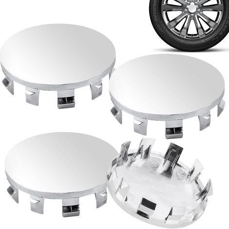 Cache Moyeu Capuchons De Centre Enjoliveurs Diamètre Extérieur 56 mm Cache Moyeux ABS Cache Moyeu Centre De Roue Universel pour Jantes Enjoliveurs Accessoires pour Voitures 4 Pièces (Argent, 56mm) (1/5)