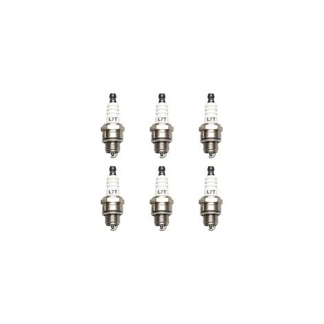 6 Pièces Bougie Allumage Universelle L7T, L7T Bougies d'Allumage pour Tronçonneuse, Tondeuse à Gazon et Moteurs 2 Temps, Pulvérisateurs, Brumisateurs, Moteurs à Essence Marins, etc.
