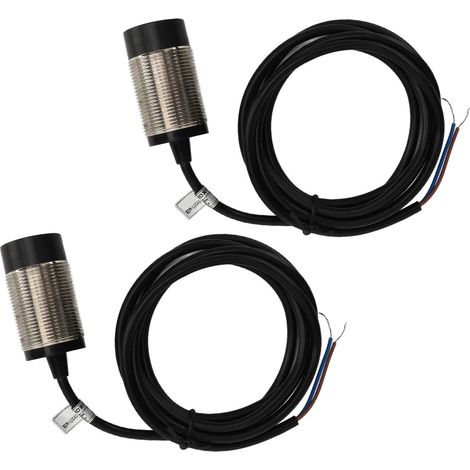 Lot de 2 détecteurs de proximité inductifs, distance de détection de 15 mm, sortie NPN, contact NO, capteur d'approche 2 fils, alimentation 6-36 V CC (1/5)