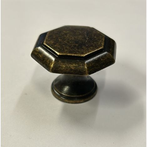 CONNEX - POMOLO OTTAGONALE OTTONE ANTICATO DIAMETRO 38MM