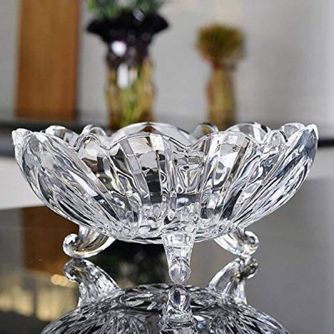 BelleRise - Grand bol à fruits en verre transparent, design créatif et moderne sur pied, profond, idéal pour pudding, trifle et desserts (22 (1/5)