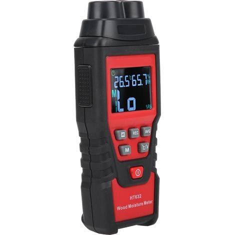 HT632 Détecteur d'humidité portable pour murs, bois et cartons, hygromètre multi-matériaux (1/5)