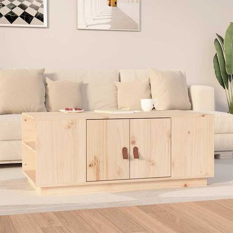 818255 vidaXL Coffee Table 100x50x41 cm Solid Wood Pine (1/5)