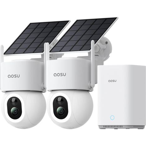 4K Caméra Surveillance WiFi Extérieure Sans Fil Solaire, 8MP UHD, 360° Pan/Tilt Suivi Auto Détection PIR + IA, Vision Nocturne Couleur, Stockage Local Jusqu’à 1 To (1/5)