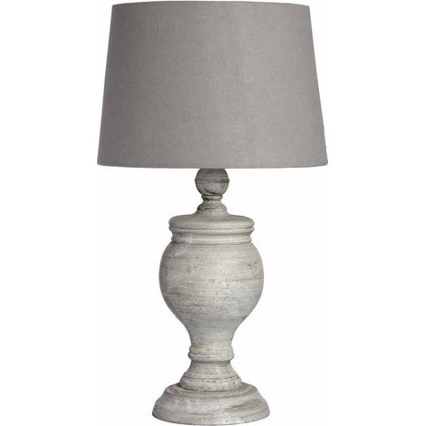 Uthina Table Lamp - Linen/Wood - L30 x W30 x H53 cm - Beige/Stone