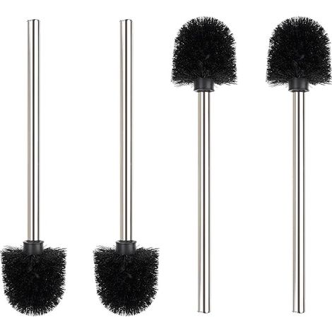 Toilet Brush with Stainless Steel Handle, (Black) (1/5)