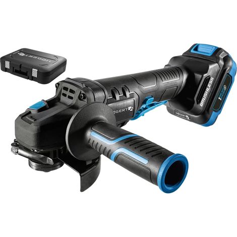 Kit meuleuse d'angle sans fil 18 V, 125 mm, moteur sans balais, interrupteur à palette, 8 000 tr/min, batterie 4,0 Ah, chargeur 4 A, coffret, éclairage LED, pour métal et bois (1/5)