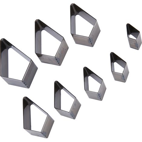 Ensemble de 8 gabarits et moules de découpe pour cuir, outil de perforation creux en acier à haute teneur en carbone en forme de diamant, adapté aux loisirs créatifs. (1/5)