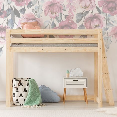 Cama de media altura 70x140 con somier Mark Madera (1/4)