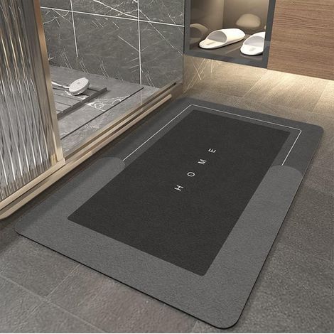 Superabsorbierende, fleckenabweisende Badematte aus Memory-Schaum, rutschfeste Duschmatte, rutschfeste Mikrofaser-Badematte 60 x 40 cm (1/5)