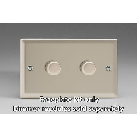 Varilight 2-Gang Matrix Twin Plate Kit for Rotary Dimmers Satin Finish