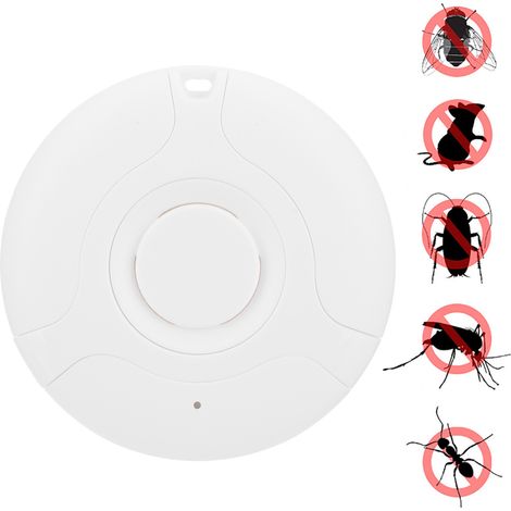Anti-moustiques ultrasonique, répulsif anti-insectes, rechargeable par USB, blanc, pour l'extérieur (1/5)