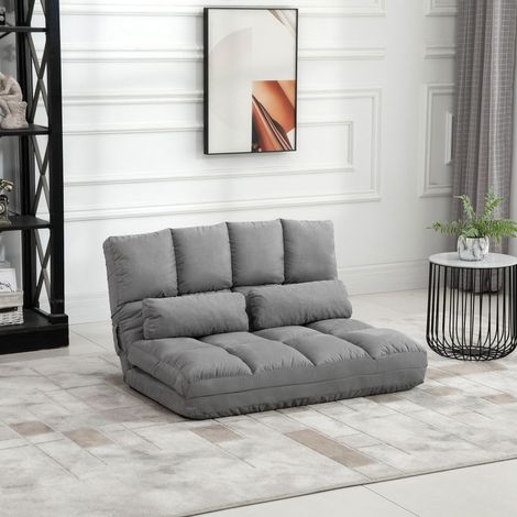 Canapé convertible Bodensessel aus Schaumstoff Grau, 3-fach verstellbar, 102x73x60 cm