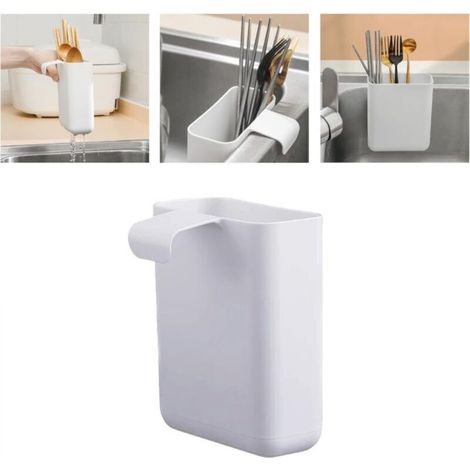 Cet égouttoir de cuisine compact et multifonctionnel peut servir de panier d'égouttage, d'égouttoir à vaisselle, d'égouttoir suspendu pour évier, de corbeille à fruits et de boîte de rangement en plas (1/4)
