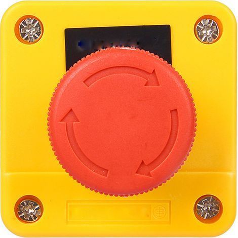 10a Boîte de Commande Bouton Poussoir Verrouillage Arre Bouton D'interrupteur D'urgence Plastique Métal Coquille Rouge Champignon Signer L'arrêt D'urgence Bouton-poussoir Station de Commutateur (1/5)