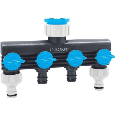 Verteiler AQUACRAFT® 550634, Premium, 4-Wege, Multi E, Garten, für Schlauch