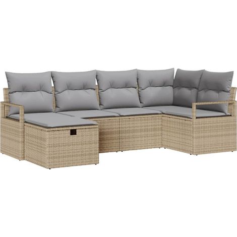 Maison Exclusive - Juego de Sofá 6 uds. 6-Número de plazas Beige (1/5)
