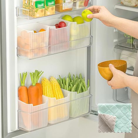 6 Pack Clear Fridge Storage Containers for Refrigerator, Door, Cabinet, Pantry, Snack Boxes, BPA Free (1/5)