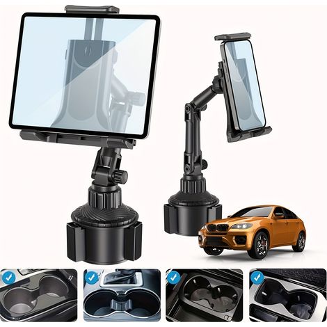 Porte-gobelet de voiture réglable pour tablettes et smartphones, compatible avec les tablettes et téléphones de 4,7 à 14 pouces. (1/5)