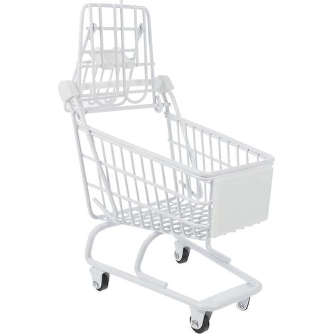 Schicke Supermarkt-Handwagen, Mini-Einkaufswagen-Modelle, kreative Mini-Einkaufswagen-15X13.5X9.5CM-White (1/3)