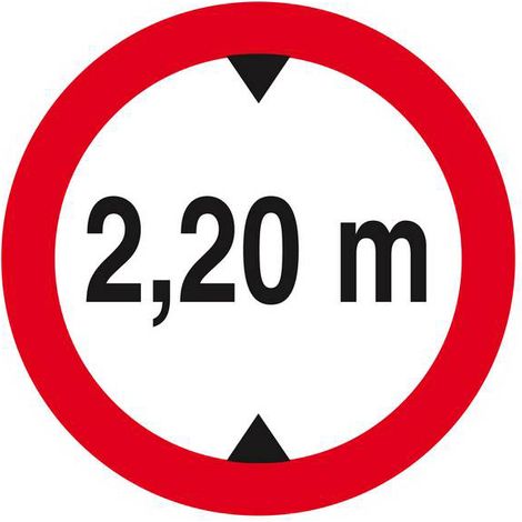 Panneau rigide INTERDIT AUX VEHICULES DE PLUS DE 2.20M DE HAUT D.180mm TALIAPLAST - 627275