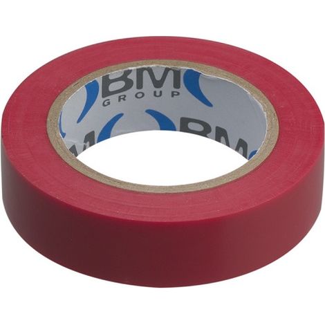 Cinta aislante eléctrica de 25 m x 19 mm, color rojo - BE ESB1925RO (1/3)