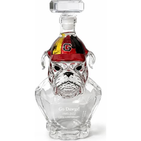 Carafe à whisky en verre de 350 ml en forme de bouledogue, avec bouchon en cristal. Idéale pour décorer un bar à la maison ou comme cadeau. (1/5)