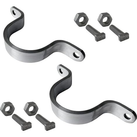 Bride de fixation pour poteau - Lot de 2 - Acier galvanisé - Maintien robuste tubes ronds - Jardin et terrasse - Diamètre 60 mm (1/5)