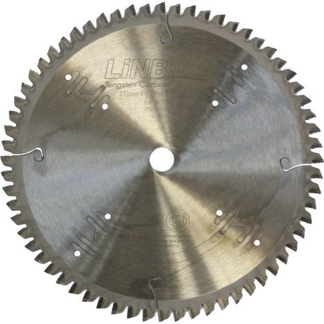 Lames de scie pour la découpe de multiplex, bois, PVC et plexi ø210 x 15,88 mm x 1,6 mm 64 dents Z64-5° MW Tools SSCLP64