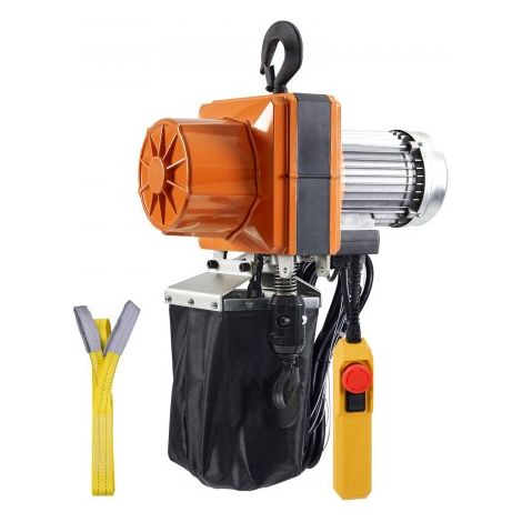 Palan Électrique à Chaîne, Capacité de Charge 998 kg, Hauteur de Levage Max 3 m, 1100 W, Grue Aérienne Monophasée avec Chaîne G100, Télécommande Filaire 3 m, pour Garage, Atelier, Hôtel, Maison (1/4)