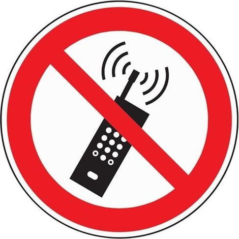 Symbole d’interdiction ASR A1.3/DIN EN ISO 7010 téléphones portables interdits plastique