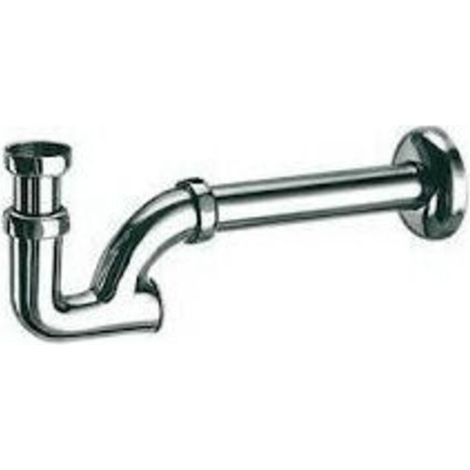 Siphon "k" avec tube de 25 cm et rose arrondie (1/2)