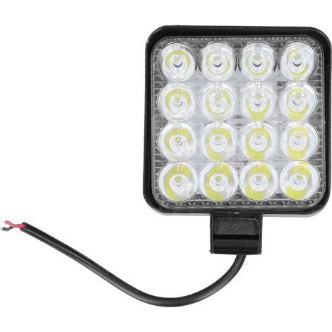 48W LED-Arbeitsleuchte, 2000LM, 6000K, quadratischer Fluter, weißes Licht, IP68 wasserdicht, universell (1/5)