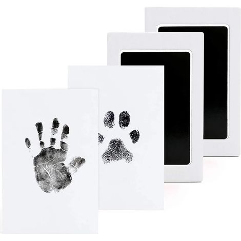 Baby Handabdruck und Fußabdruck Set, Neugeborenen Abdruckset 0-6 Monate, Pfotenabdruck Set für Hund und Katze (1/4)