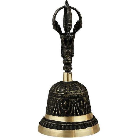 Dekorative Tischglocke aus Kupfer mit Griff für Zuhause-15.5x7x7cm-Black (1/4)