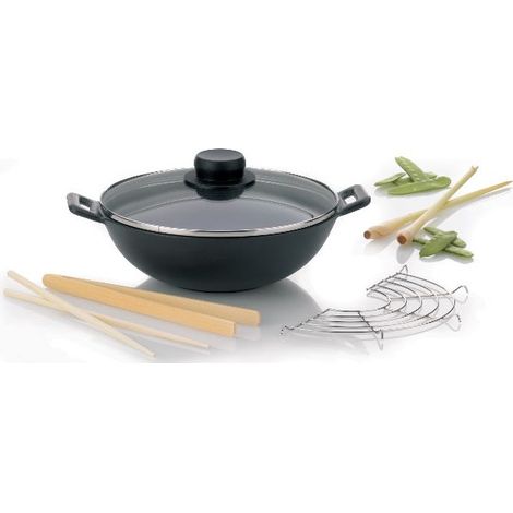 Mini wok en fonte 24cm + 4 accessoires - Kela Line - 77747