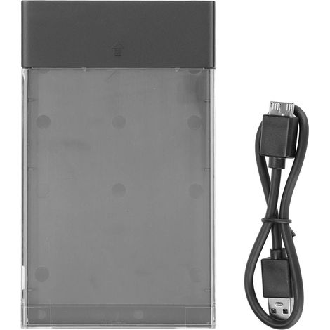 Boîtier externe pour disque dur 2,5 pouces USB 3.0, coque transparente renforcée avec indicateur LED noir, adapté pour SSD et HDD d'ordinateur (1/5)