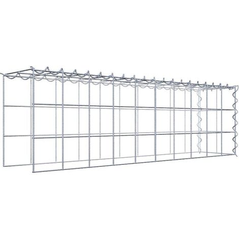 Gabiondeco - Gabion - Element de prolongation en hauteur et en longueur 100 cm x 30 cm x 20 cm (L x H x P). maille 10 x 10 cm. Spirale. Attention il manque deux gri... (1/5)
