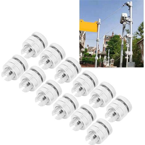 Lot de 100 connecteurs pour clôture électrique en alliage d'aluminium, filetage de 0,8 cm, boulon à fente pour fil de clôture extérieur (1/5)