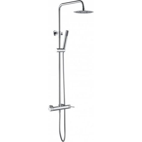 Columna de ducha con una grifería de diseño monomando de acabado cromado Line de Imex