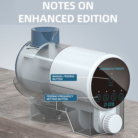 Dispensador automático de alimento para peces con temporizador y modos automático/manual para acuarios y estanques. (1/2)