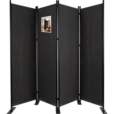 VOUNOT® Biombo de 4 Paneles Separador de Ambientes Plegable 228x30x164 cm Pantalla de Privacidad Antracita