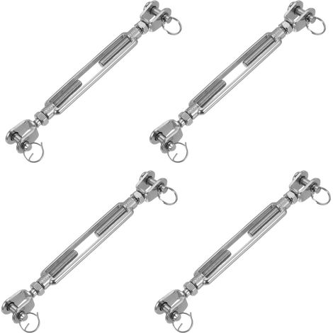 4Pcs M8(5/16") Tendeurs À Câble À Mâchoires, Tendeur De Câble Ajustable en Acier Inoxydable 304 pour Voile D'ombrage, Corde À Linge, Limite De Charge De Travail 2100 Lbs (1/5)