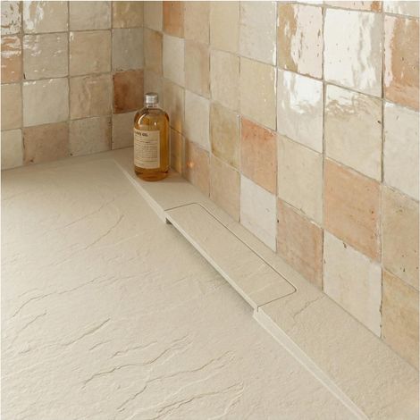 Mob-In – Receveur de douche extra-plat 100x80cm – Aspect ardoise – Surface antidérapante – Bonde de vidage incluse – Installation personnalisable
