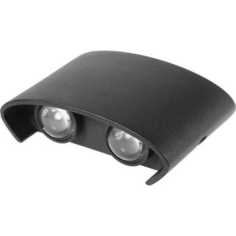 LED Wandlampe Innen, 4W Schwarz Moderne Wandleuchte Up und Down für Badezimmer, Wohnzimmer, Schlafzimmer, Flur (Kaltweiss)