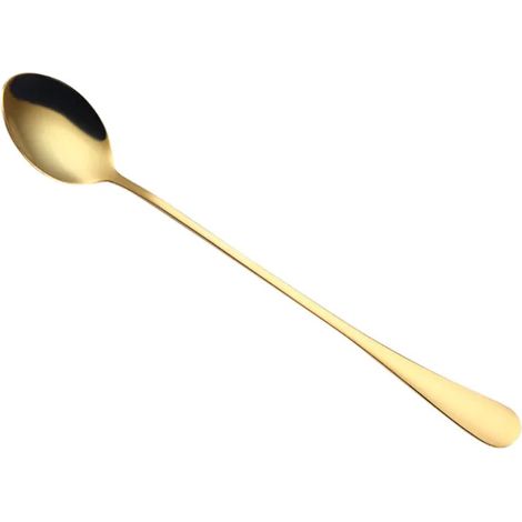 Cuillère - Acier Inoxydable 410 - Longue Tige - Pour Café Thé Dessert Apéritif - Usage Cuisine Maison Bureau - Lot de 1 (1/5)