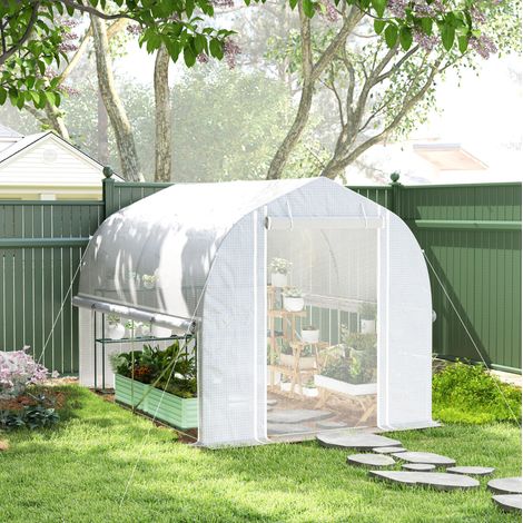 Serra tunnel da giardino con finestre e porta OKMYHOME (1/4)
