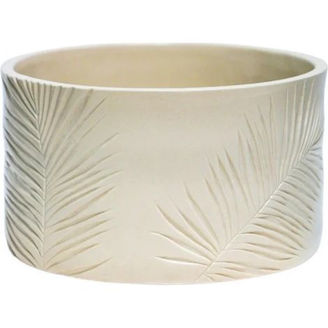 Kew Sago Palm Bowl - Stoneware - L24 x W24 x H14 cm - Ivory