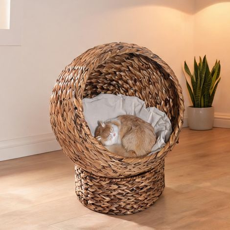 Maison pour chat en wasserhyazinthe Metalldraht 50 x 42 x 60 cm (1/5)